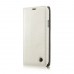 Samsung Galaxy S5 mini - Caseme Vintage Luxury Slim Flip PU Leather Stand Protective Phone Cover Case - White